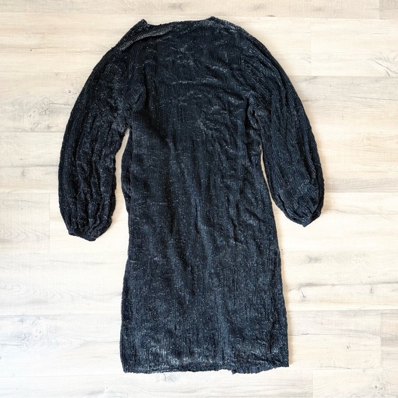 Retrofete black sequin duster jacket / midi wrap dress - Small - Picture 8 of 8